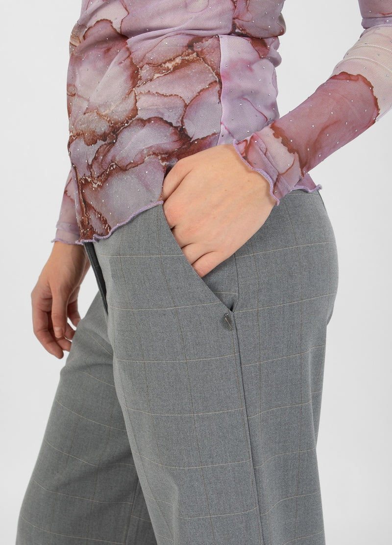 Coster Copenhagen BYXOR MED BREDA BEN - PETRA PASSFORM Pants Light grey check - 160