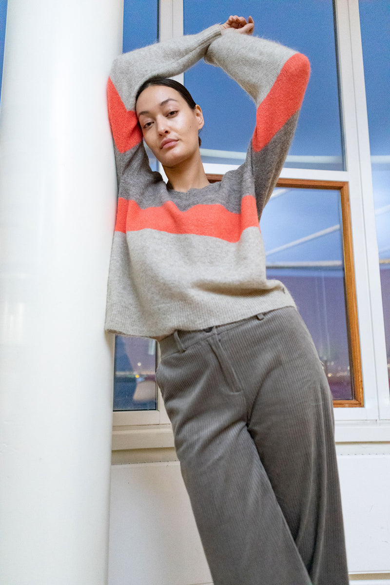 Coster Copenhagen BYXOR MED BREDA BEN - PETRA PASSFORM Pants Light grey check - 160