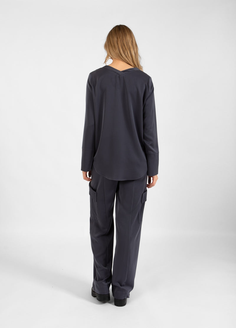 Coster Copenhagen CARGOBYXOR I SATIN - PETRA PASSFORM Pants Dark grey - 158