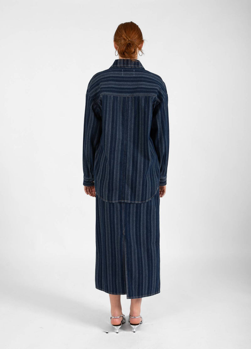 CC Heart CC HEART ALAIA DENIM JACKA Outerwear Dark blue stripe denim - 512