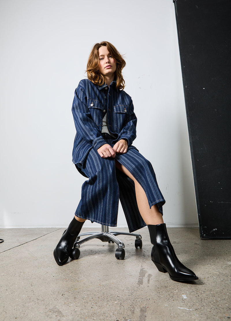 CC Heart CC HEART ALAIA DENIM JACKA Outerwear Dark blue stripe denim - 512