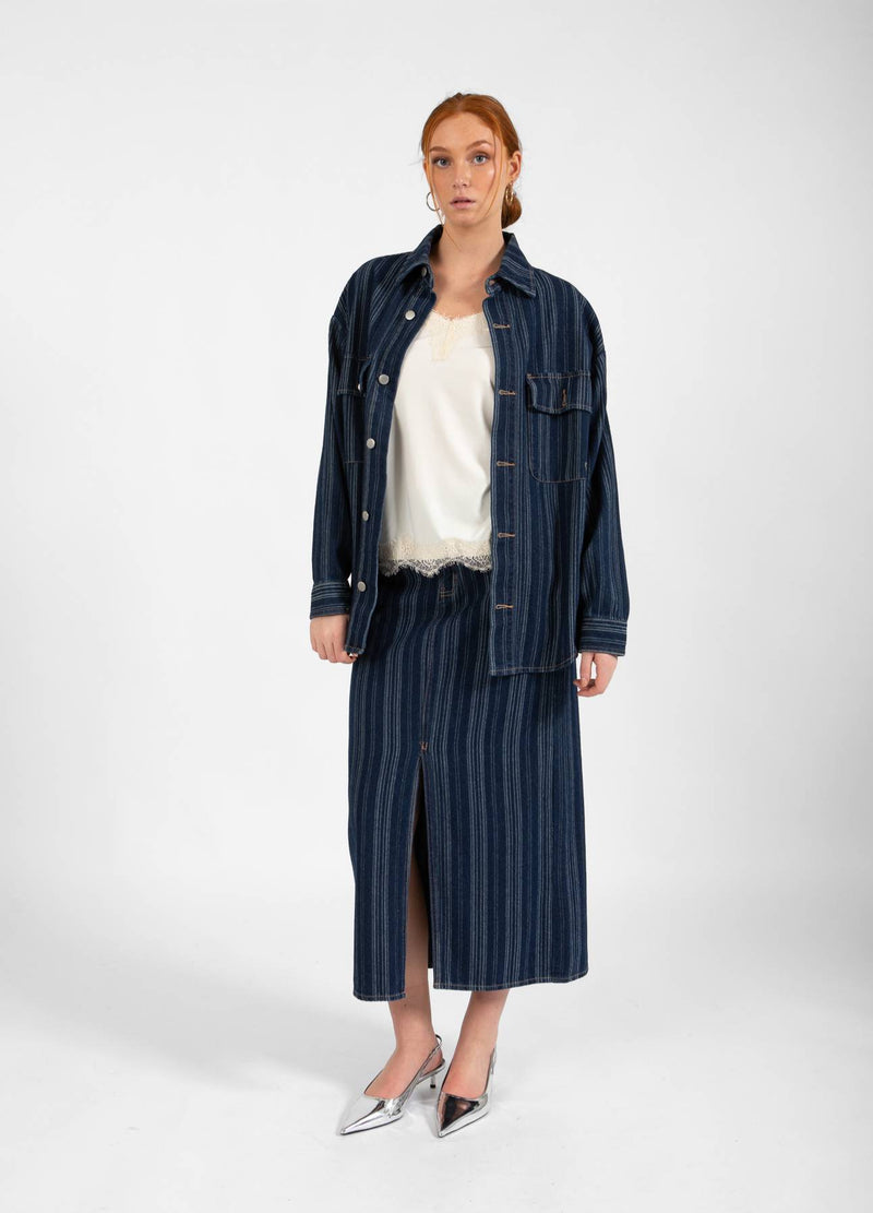 CC Heart CC HEART ALAIA DENIM JACKA Outerwear Dark blue stripe denim - 512