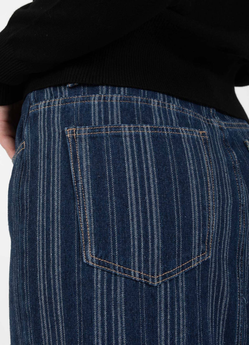 CC Heart CC HEART ALAIA LÅNG NEDERDEL Skirt Dark blue stripe denim - 512