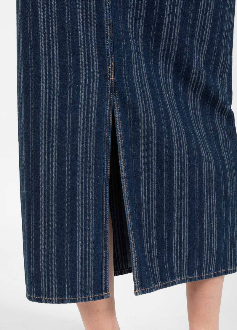 CC Heart CC HEART ALAIA LÅNG NEDERDEL Skirt Dark blue stripe denim - 512