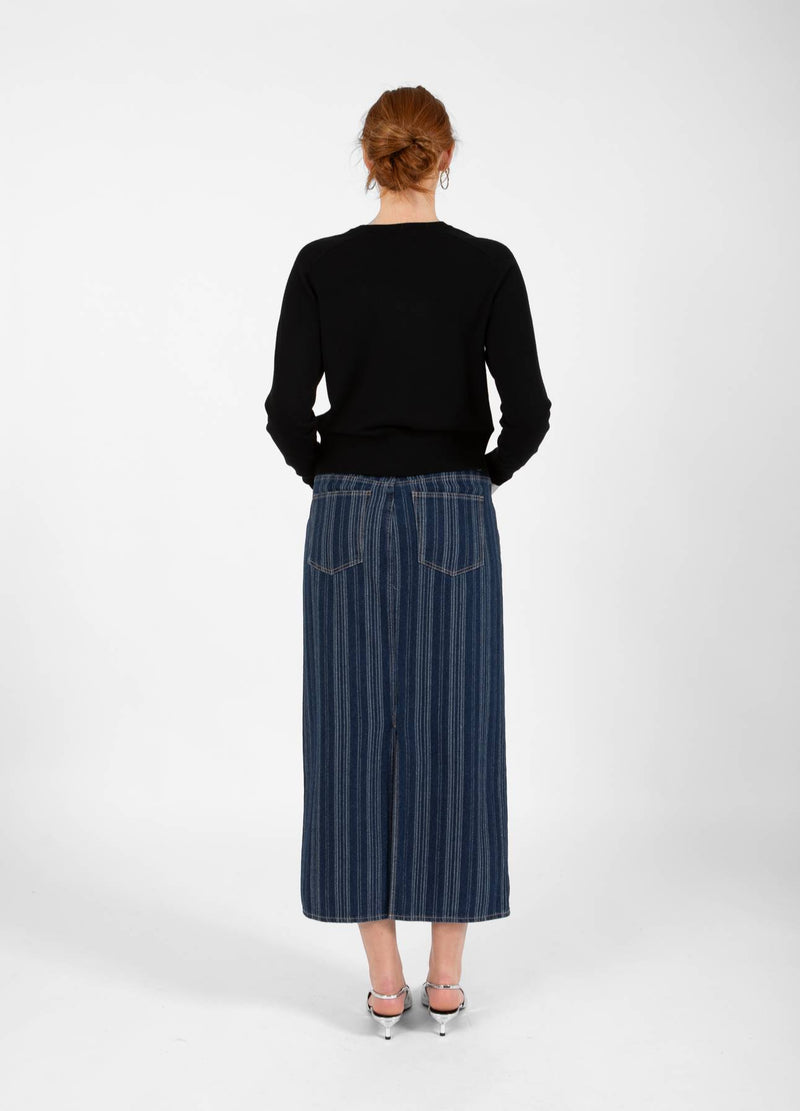 CC Heart CC HEART ALAIA LÅNG NEDERDEL Skirt Dark blue stripe denim - 512