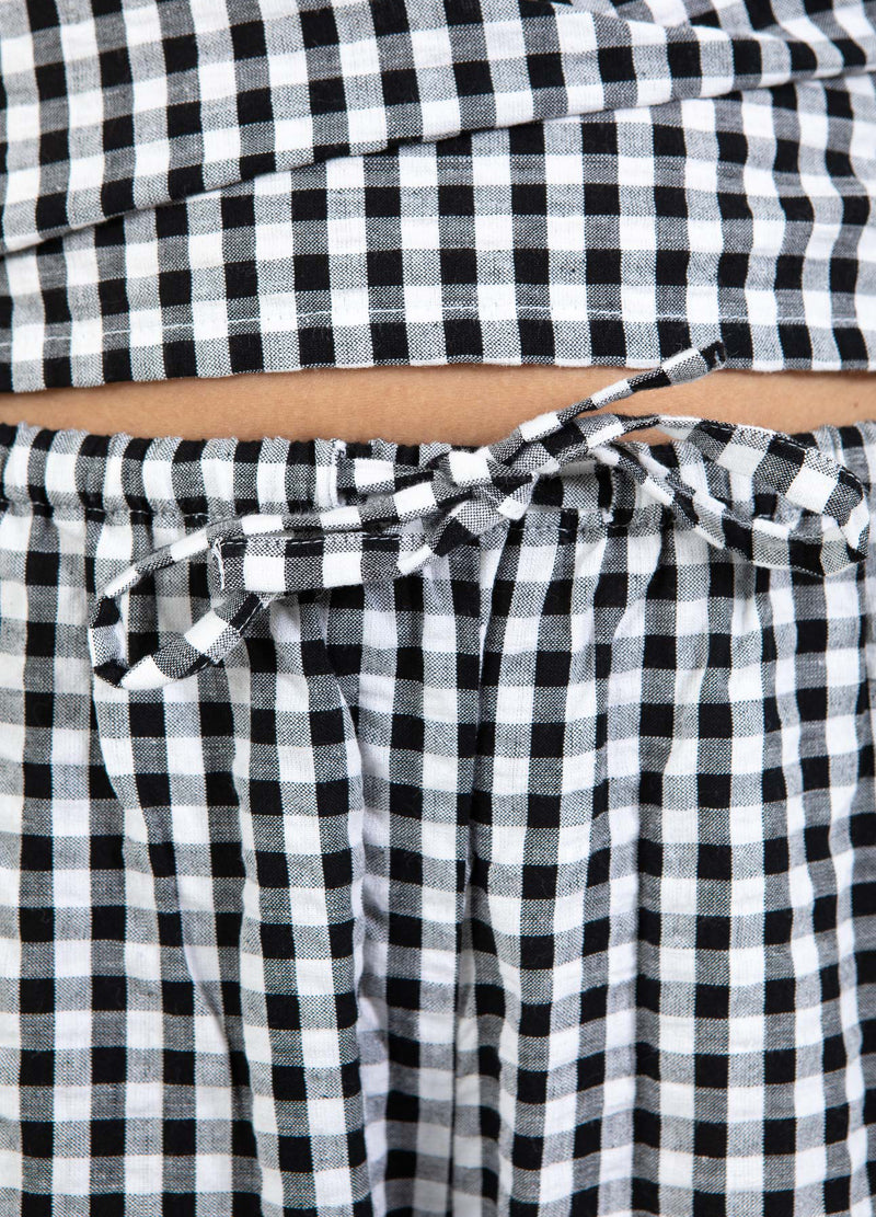 CC Heart CC HEART ALENA DRA PÅ BYXOR Pants Black/white check - 146