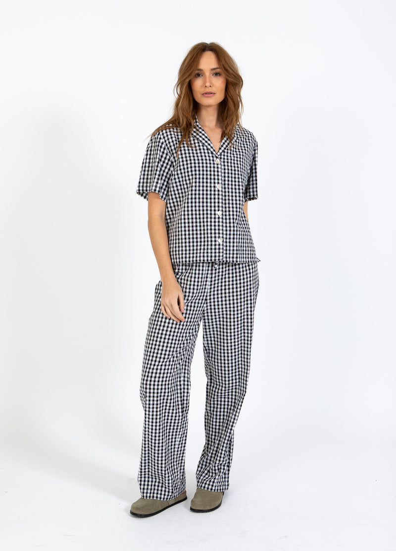 CC Heart CC HEART ALENA KORTÄRMAD SKJORTA Shirt/Blouse Black/white check - 146