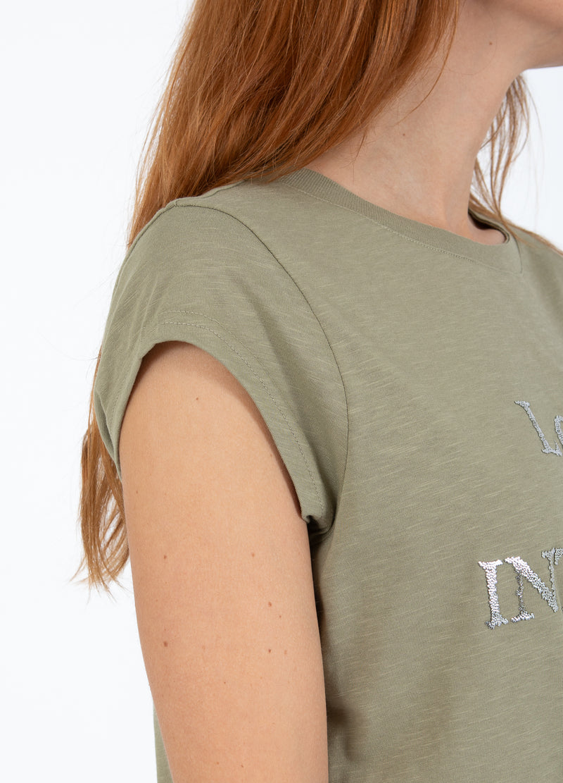 CC Heart CC HEART ALFI T-SHIRT - KEPSÄRM T-Shirt Dusty olive - 479
