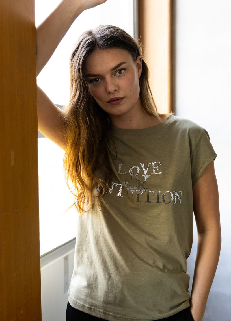 CC Heart CC HEART ALFI T-SHIRT - KEPSÄRM T-Shirt Dusty olive - 479