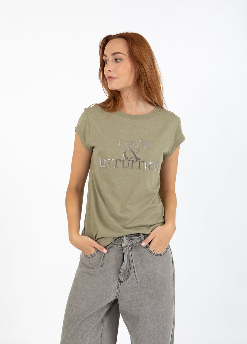 CC Heart CC HEART ALFI T-SHIRT - KEPSÄRM T-Shirt Dusty olive - 479