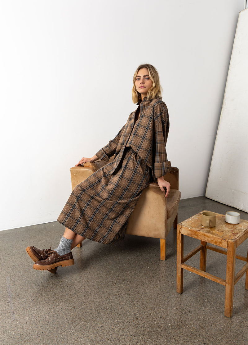 CC Heart CC HEART ALIA LÅNG KJOL Skirt Golden brown check - 793