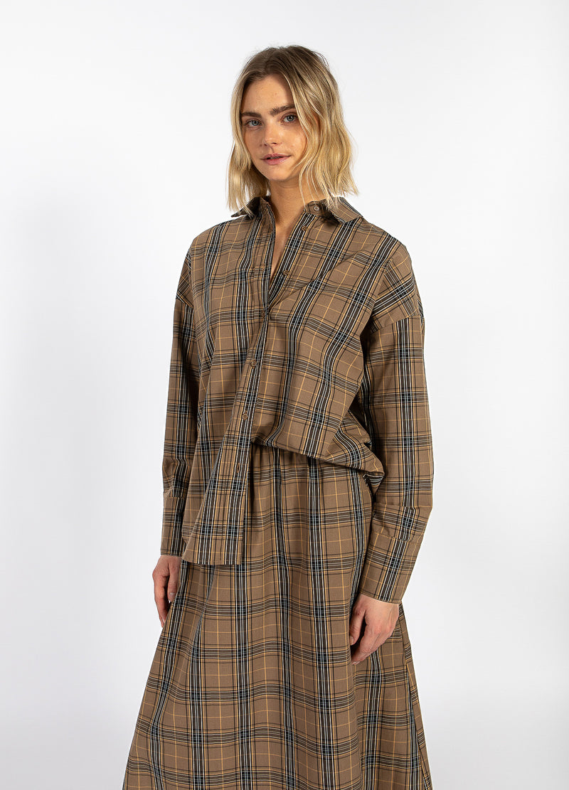 CC Heart CC HEART ALIA LÖS SKJORTA Shirt/Blouse Golden brown check - 793