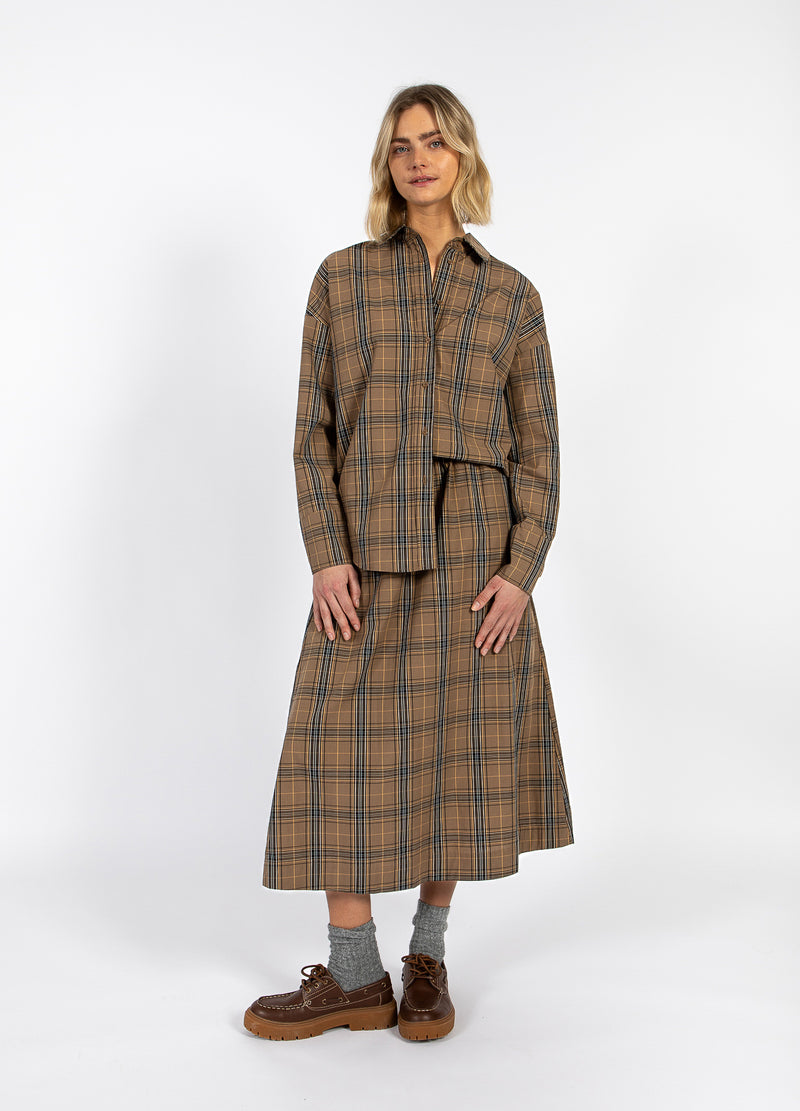 CC Heart CC HEART ALIA LÖS SKJORTA Shirt/Blouse Golden brown check - 793