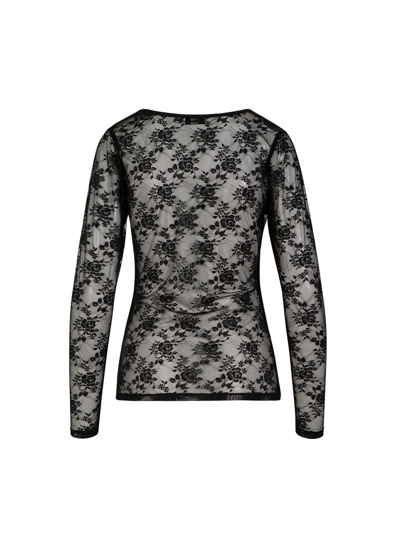 CC Heart CC HEART ALIZA SPETS LÅNGÄRMAD BLOUS Shirt/Blouse Black - 100