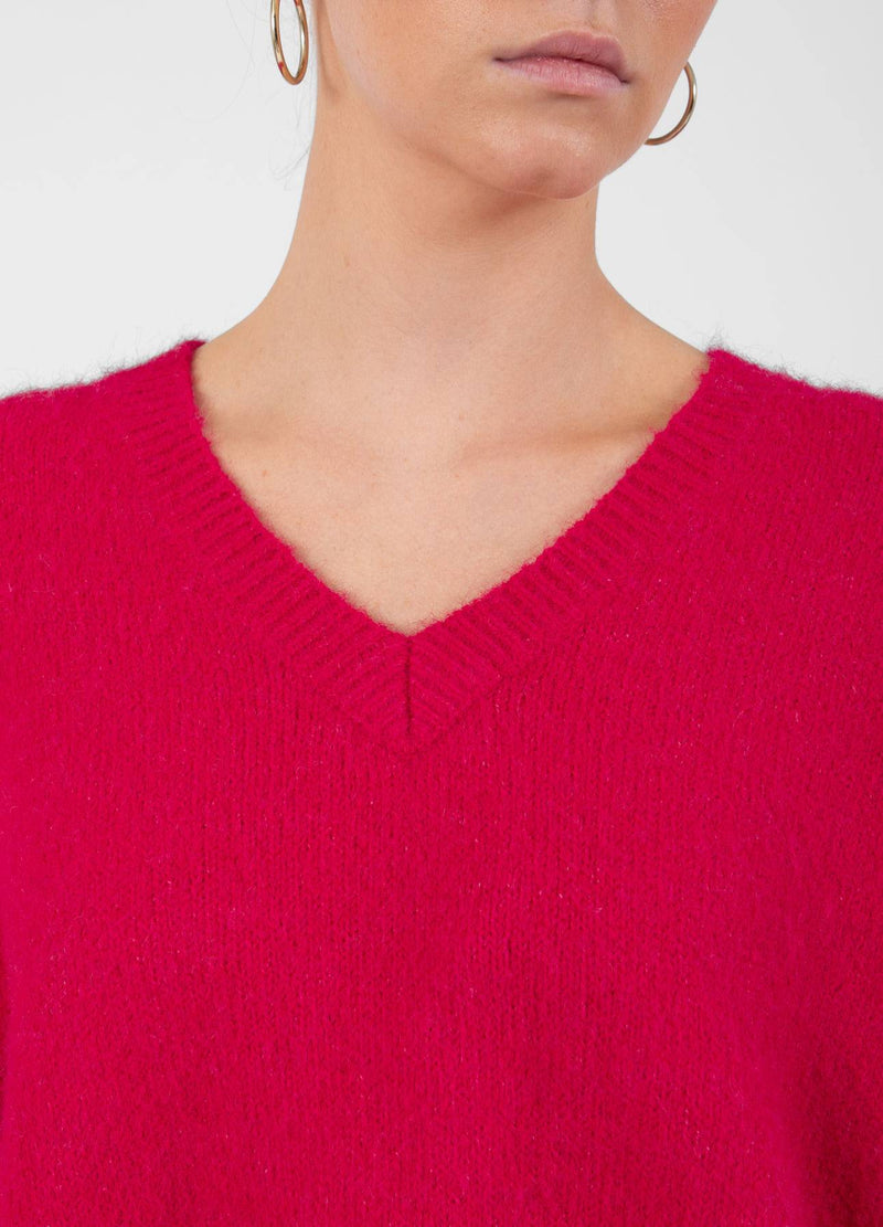 CC Heart  CC HEART AMELIA ALPACKA V-ringad Knitwear Bright pink - 663