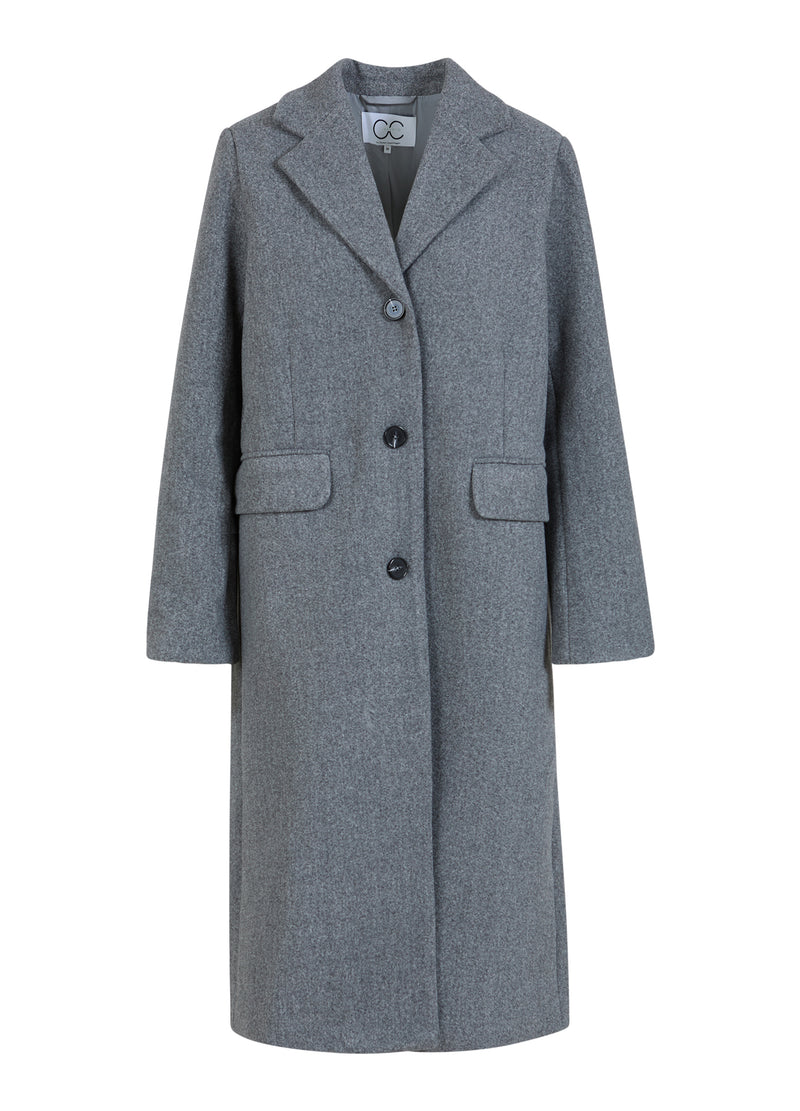CC Heart CC HEART ARIANA KLASSISK LÅNG JACKA Outerwear Dark Grey Melange - 128