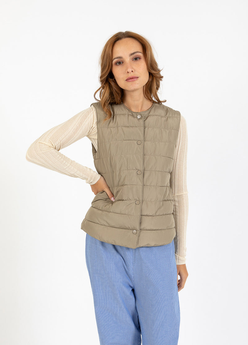 CC Heart CC HEART ASTA KVILTAD VÄST Outerwear Sand olive - 406