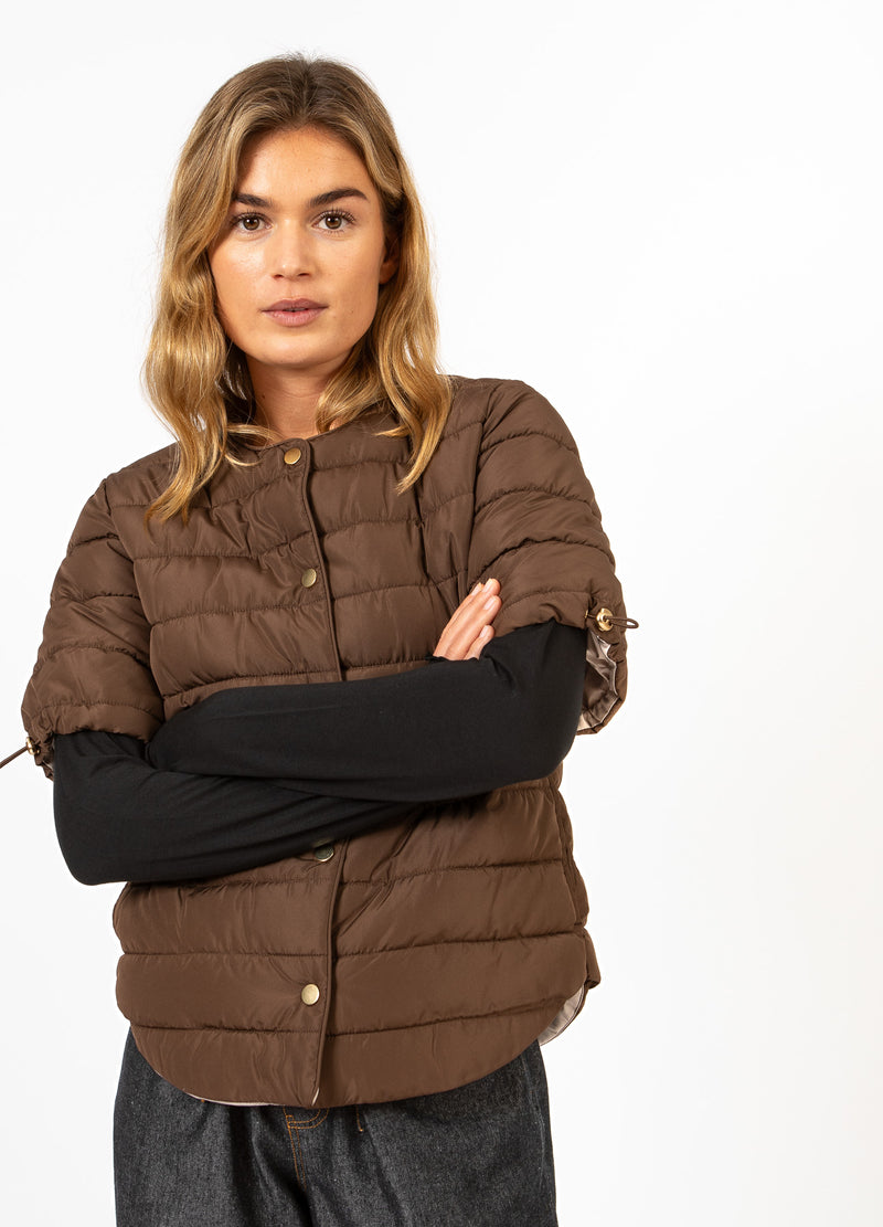 CC Heart CC HEART ASTA QUILTED KORTÄRMAD JACKA Outerwear Chocolate brown - 349