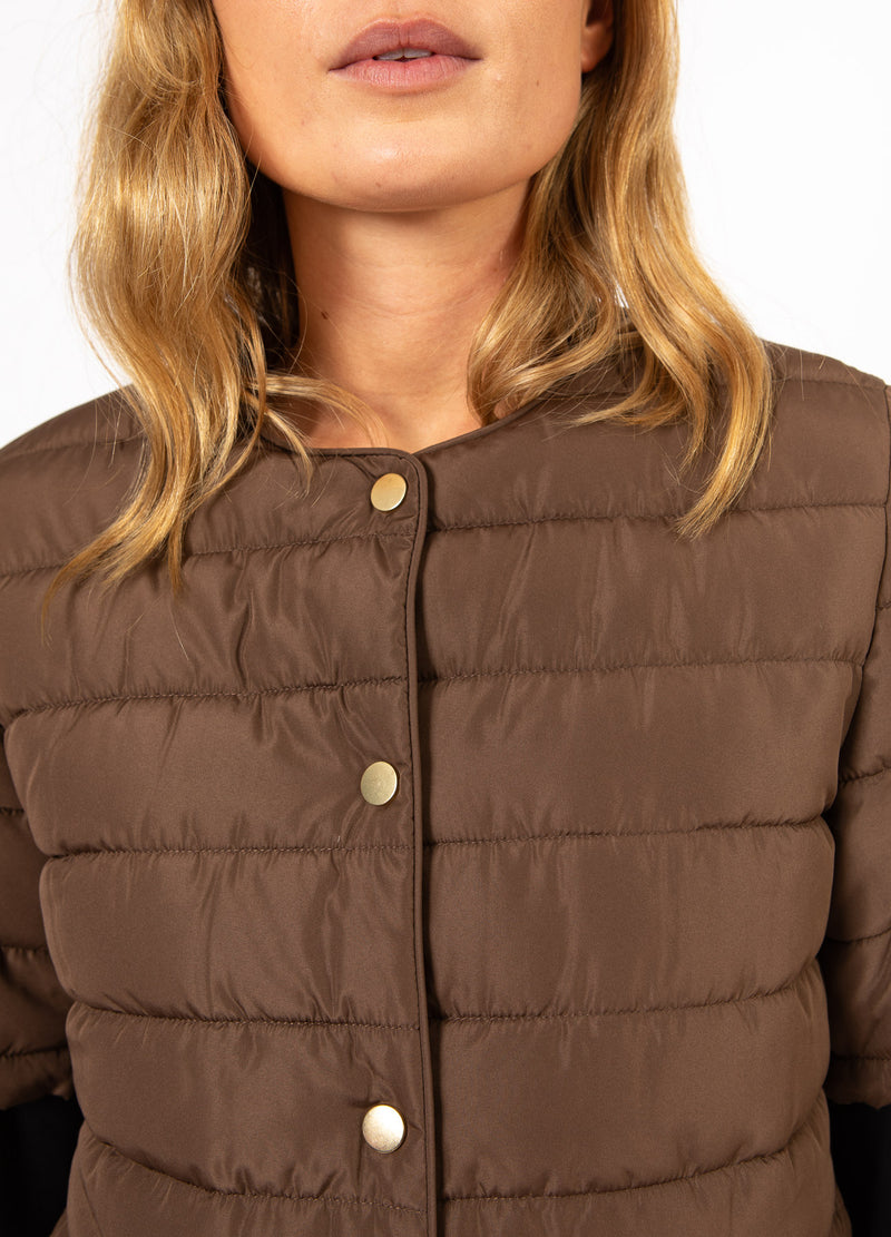 CC Heart CC HEART ASTA QUILTED KORTÄRMAD JACKA Outerwear Chocolate brown - 349