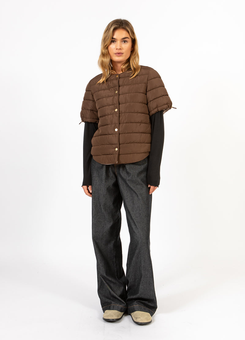 CC Heart CC HEART ASTA QUILTED KORTÄRMAD JACKA Outerwear Chocolate brown - 349