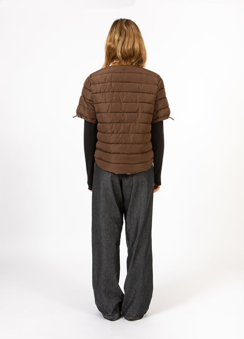 CC Heart CC HEART ASTA QUILTED KORTÄRMAD JACKA Outerwear Chocolate brown - 349