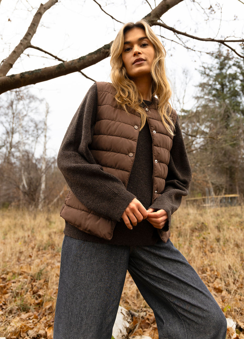 CC Heart CC HEART ASTA QUILTED VEST Outerwear Chocolate brown - 349