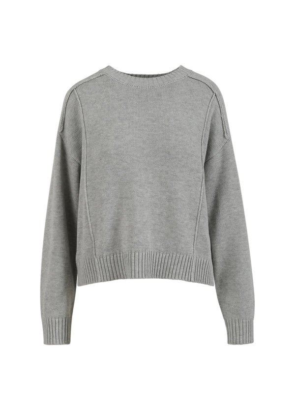 CC Heart CC HEART AVERY O-RINGAD TRÖJA Knitwear Light grey melange - 129