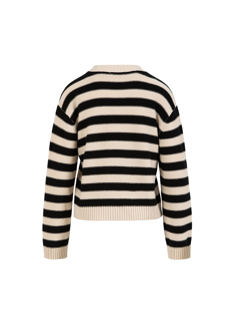 CC Heart CC HEART AVERY RANDIG TRÖJA Knitwear Creme/black - 278