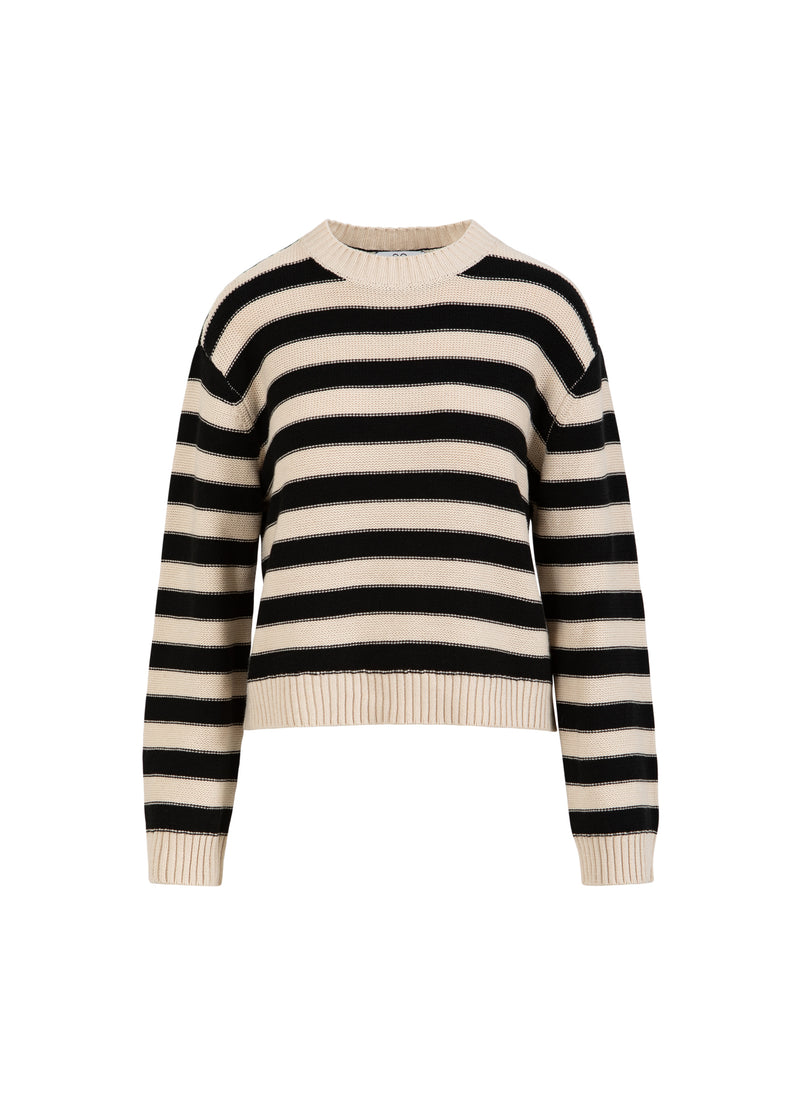 CC Heart CC HEART AVERY RANDIG TRÖJA Knitwear Creme/black - 278