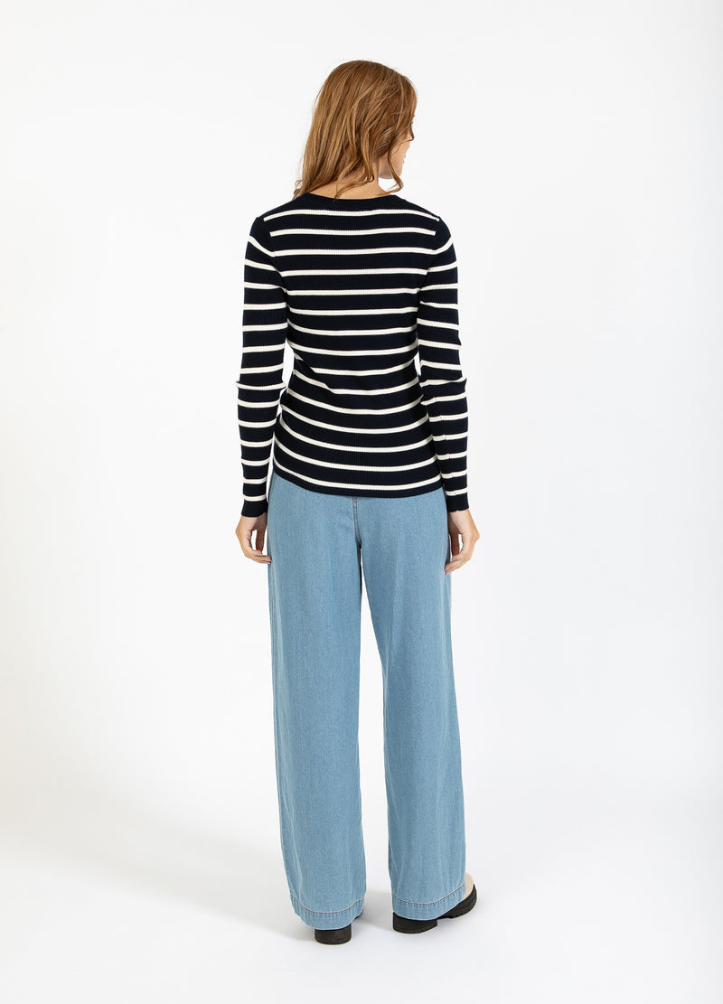 CC Heart CC HEART ELENA STICKAD BLUS Knitwear Off white/navy stipes - 258