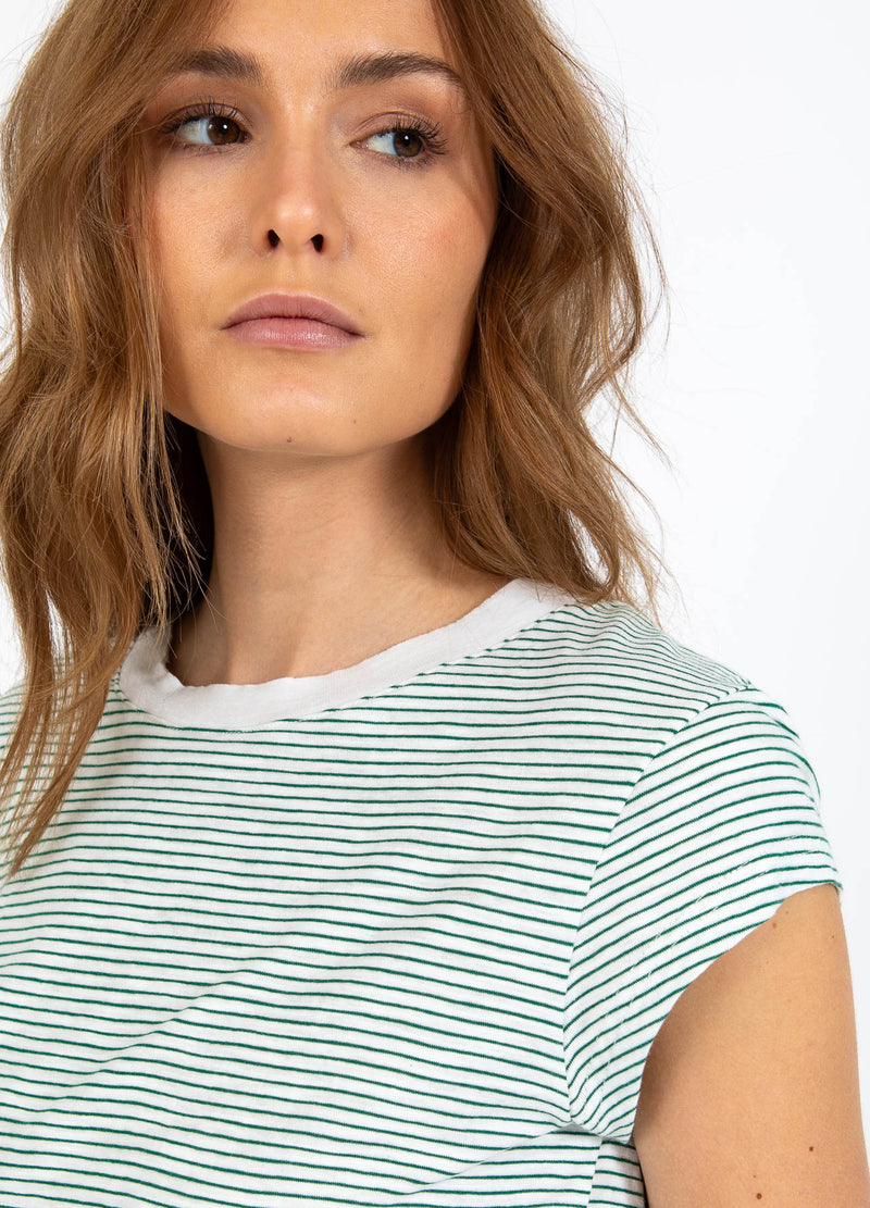 CC Heart CC HEART ELLEN RANDIG KORTÄRMAD T-SHIRT T-Shirt Green stripe - 447