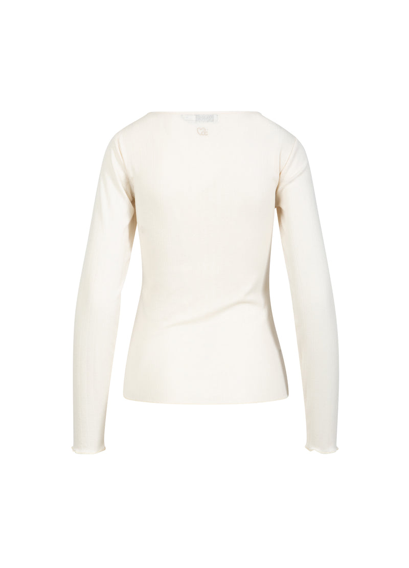 CC Heart CC HEART ELLE POINTELLE LÅNGÄRMAD TEE Shirt/Blouse Creme - 241