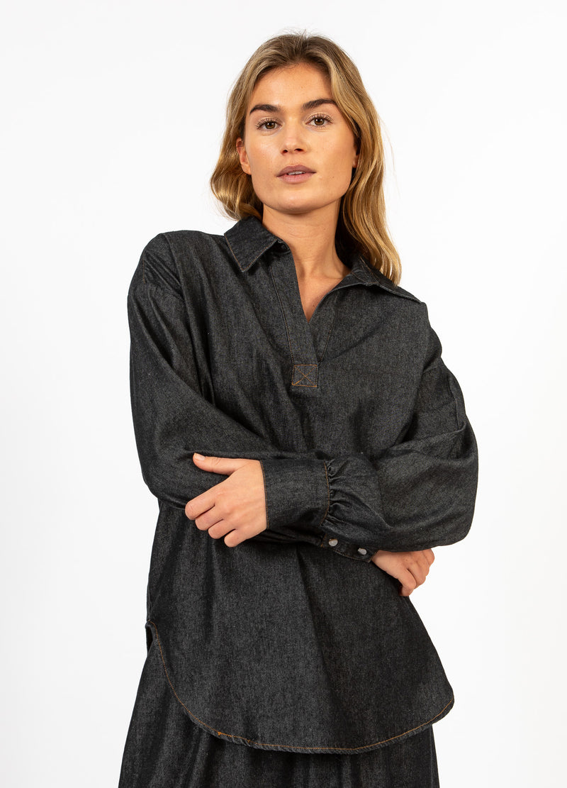 CC Heart CC HEART ELLIS DENIM TUNIKA SKJORTA Shirt/Blouse Black blue denim - 150