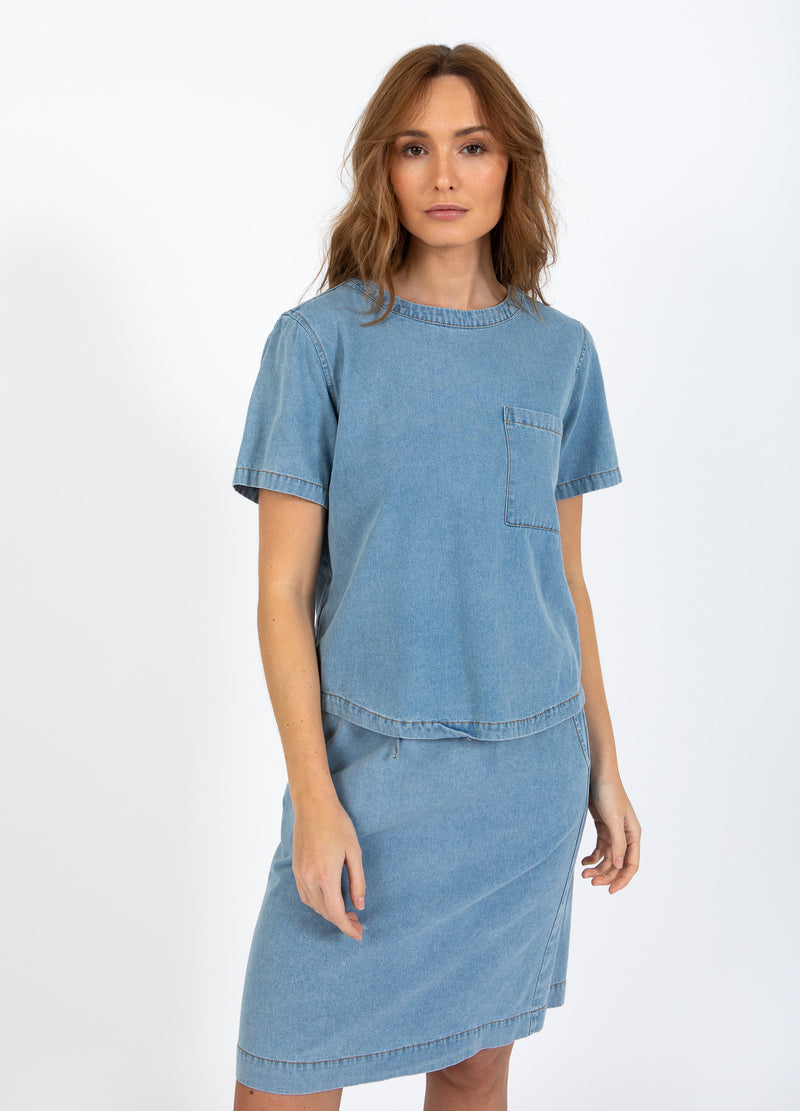 CC Heart CC HEART ELLIS KORT JEANSSKJORTA Shirt/Blouse Blue denim - 510