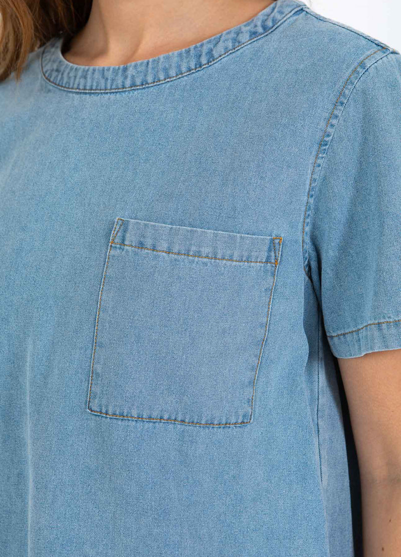 CC Heart CC HEART ELLIS KORT JEANSSKJORTA Shirt/Blouse Blue denim - 510