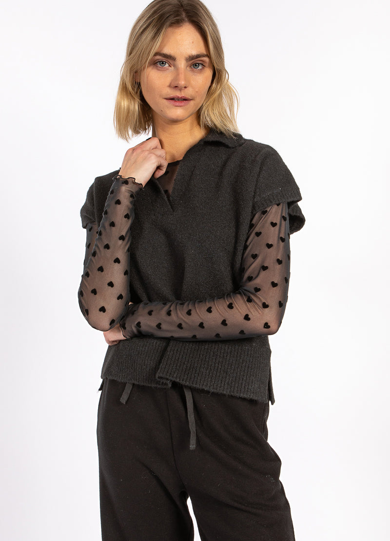 CC Heart CC HEART EMERIE STICKAD POLO TOP Knitwear Black - 100