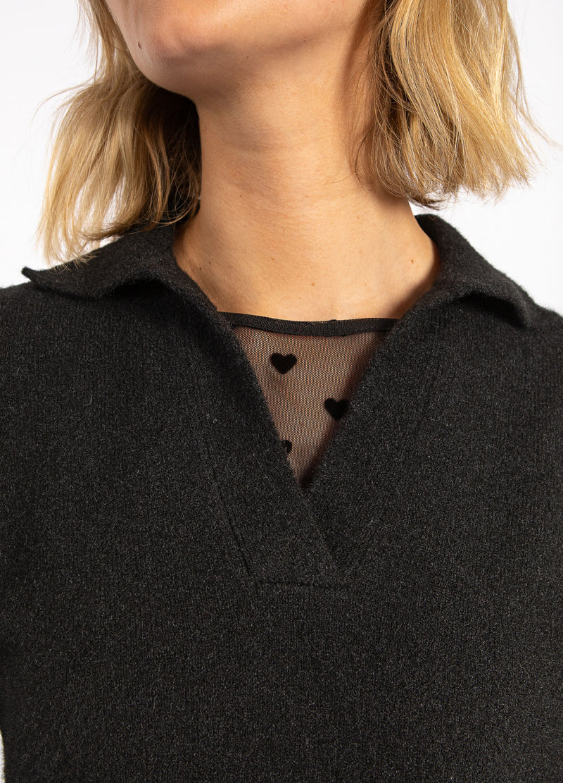 CC Heart CC HEART EMERIE STICKAD POLO TOP Knitwear Black - 100