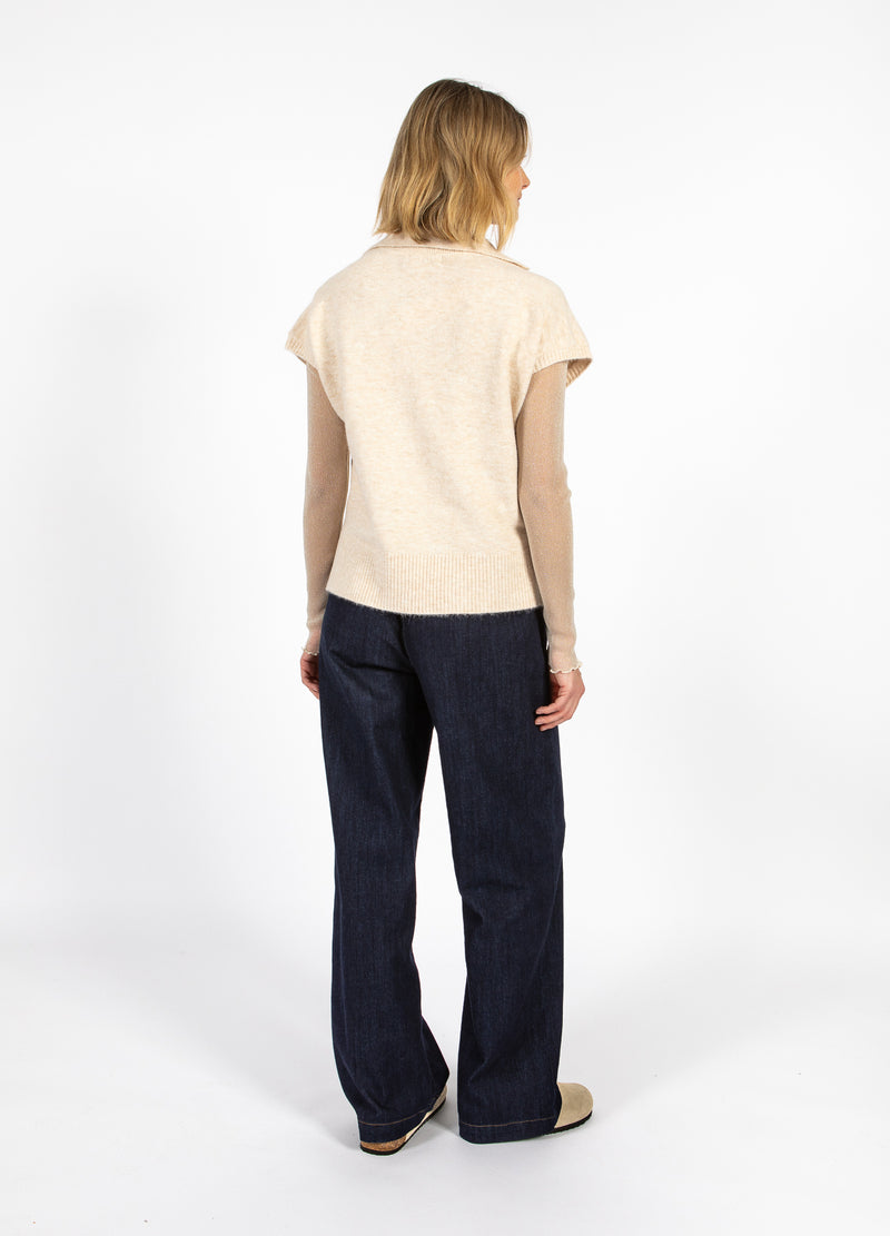 CC Heart CC HEART EMERIE STICKAD POLO TOP Knitwear Off white melange - 267