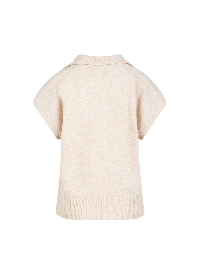 CC Heart CC HEART EMERIE STICKAD POLO TOP Knitwear Off white melange - 267