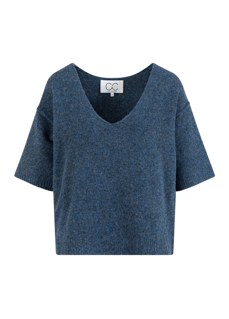 CC Heart CC HEART EMERIE V-RINGNING TRÖJA Knitwear Navy melange - 541