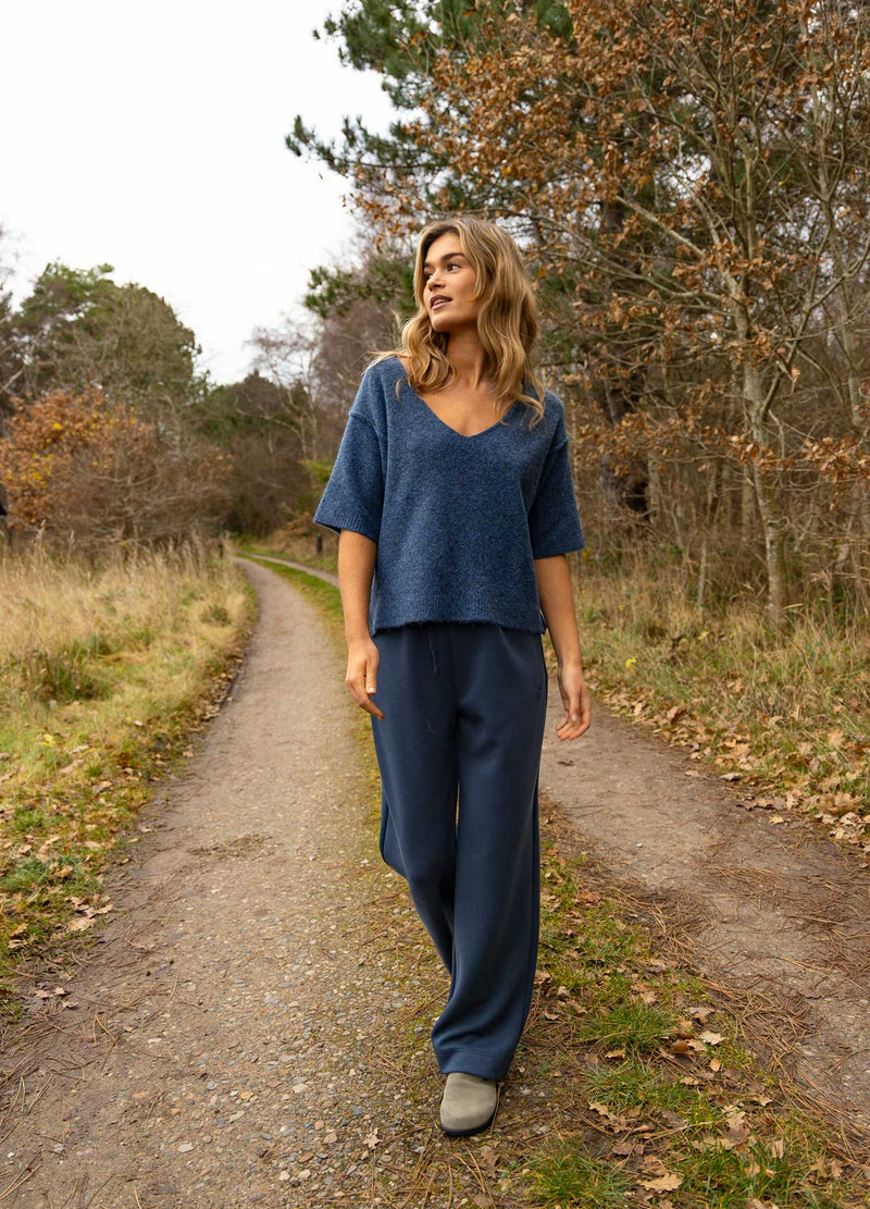 CC Heart CC HEART EMERIE V-RINGNING TRÖJA Knitwear Navy melange - 541