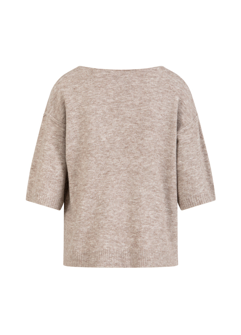 CC Heart CC HEART EMERIE V-RINGNING TRÖJA Knitwear Sand melange - 261
