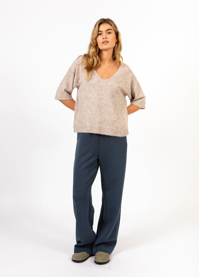 CC Heart CC HEART EMERIE V-RINGNING TRÖJA Knitwear Sand melange - 261