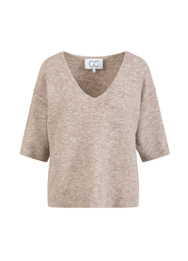 CC Heart CC HEART EMERIE V-RINGNING TRÖJA Knitwear Sand melange - 261