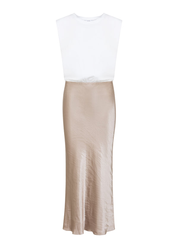 CC Heart CC HEART EMILIE JERSEY OCH SATIN KLÄNNING Dress White/Warm grey - 198