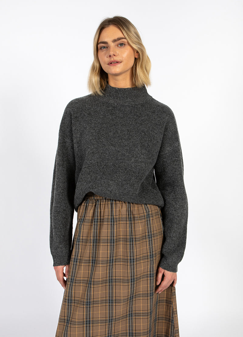 CC Heart CC HEART EMMA HALS RAGGLAN STICKAD Knitwear Dark grey melange - 172