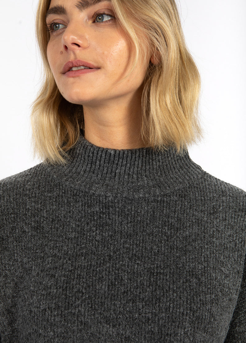 CC Heart CC HEART EMMA HALS RAGGLAN STICKAD Knitwear Dark grey melange - 172