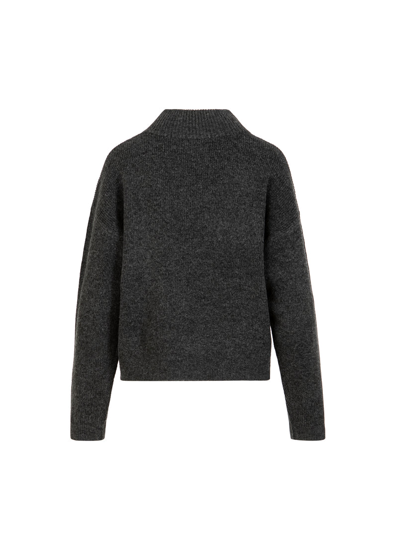 CC Heart CC HEART EMMA HALS RAGGLAN STICKAD Knitwear Dark grey melange - 172