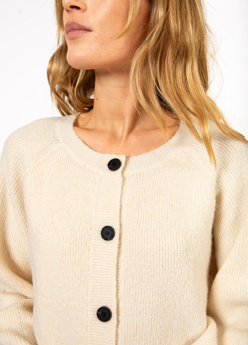 CC Heart CC HEART EMMA O-NECK STICKAD KARDIGAN Knitwear Creme - 241