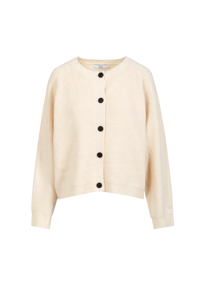 CC Heart CC HEART EMMA O-NECK STICKAD KARDIGAN Knitwear Creme - 241